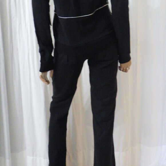 NWT BCBG sz SMALL MED LG XL 95% cotton TEAL BLK COLORBLOCK STUDDED 2PC TRACKSUIT - Picture 13 of 14